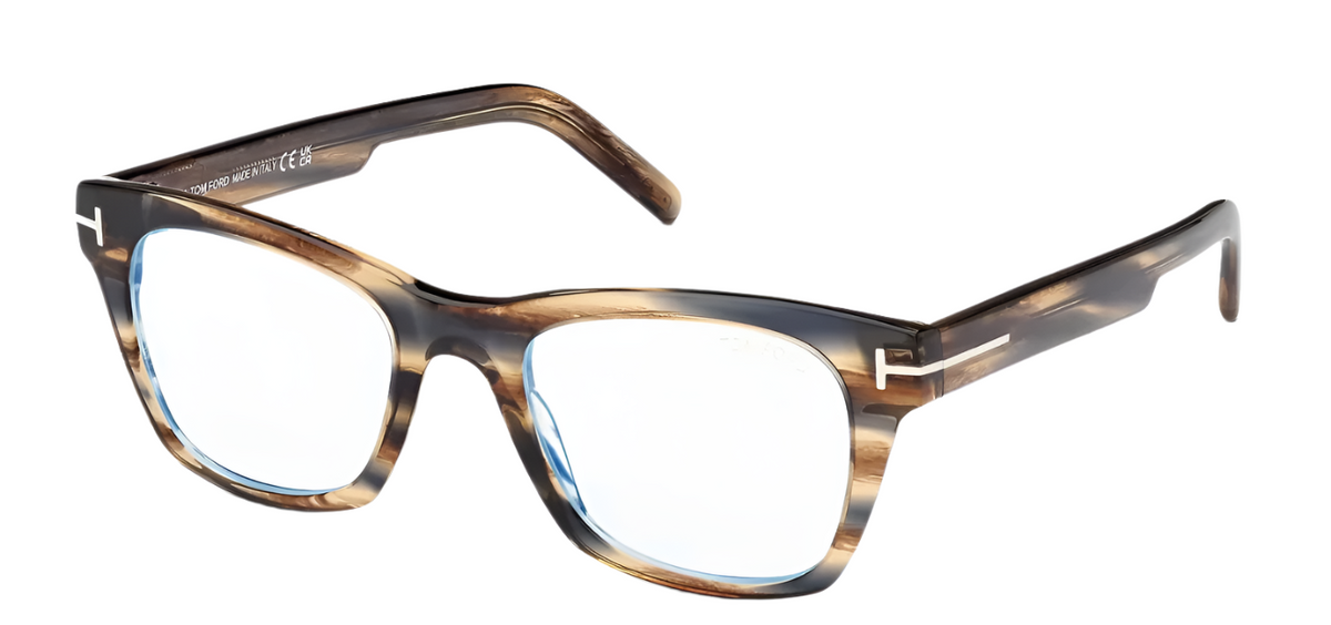 Alexander Daas - Tom Ford FT5886-B Eyeglasses - 045 Brown Stripe - Side View