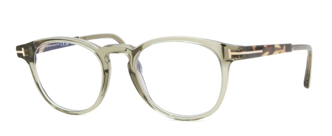 Alexander Daas - Tom Ford FT5891-B Eyeglasses - 095 Transparent Sage/Colored Havana - Side View