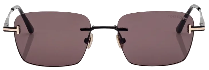 Alexander Daas - Tom Ford Jake FT1354 Sunglasses - 01A Shiny Black - Grey - Front View