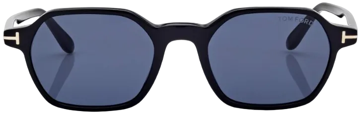 Alexander Daas - Tom Ford Joey FT1301 Sunglasses - 01V Shiny Black - Blue - Front View