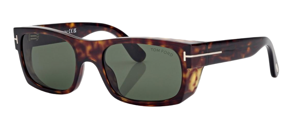 Alexander Daas - Tom Ford Juan Ft1181 Sunglasses - 52N Shiny Dark Havana - Dark Green - Side View