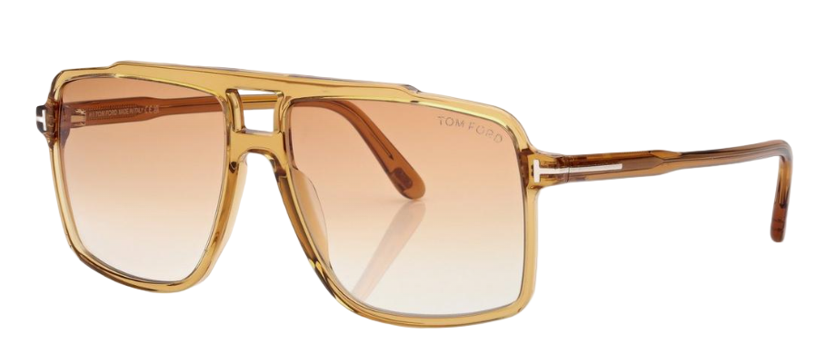 Alexander Daas - Tom Ford Kemp FT1177 Sunglasses - 39F Shiny Yellow - Light Brown Gradient - Side View