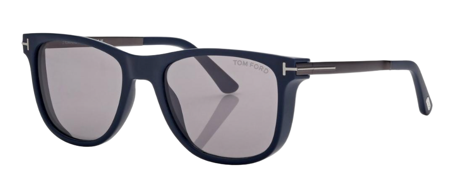 Alexander Daas - Tom Ford Sinatra FT1104 Sunglasses - 91C Matte Blue - Smoke Mirror - Side View