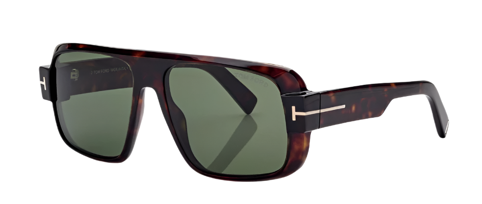 Alexander Daas - Tom Ford Turner FT1101 Sunglasses - 52N Dark Havana - Side View