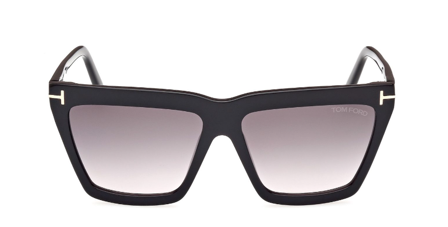 Alexander Daas - Tom Ford Eden FT1110 Sunglasses - 01B Shiny Black-Grey Gradient - Front View