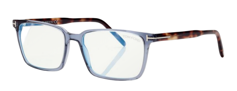 Alexander Daas - Tom Ford FT5802-B Eyeglasses - 090 Blue Crystal & Havana - Side View