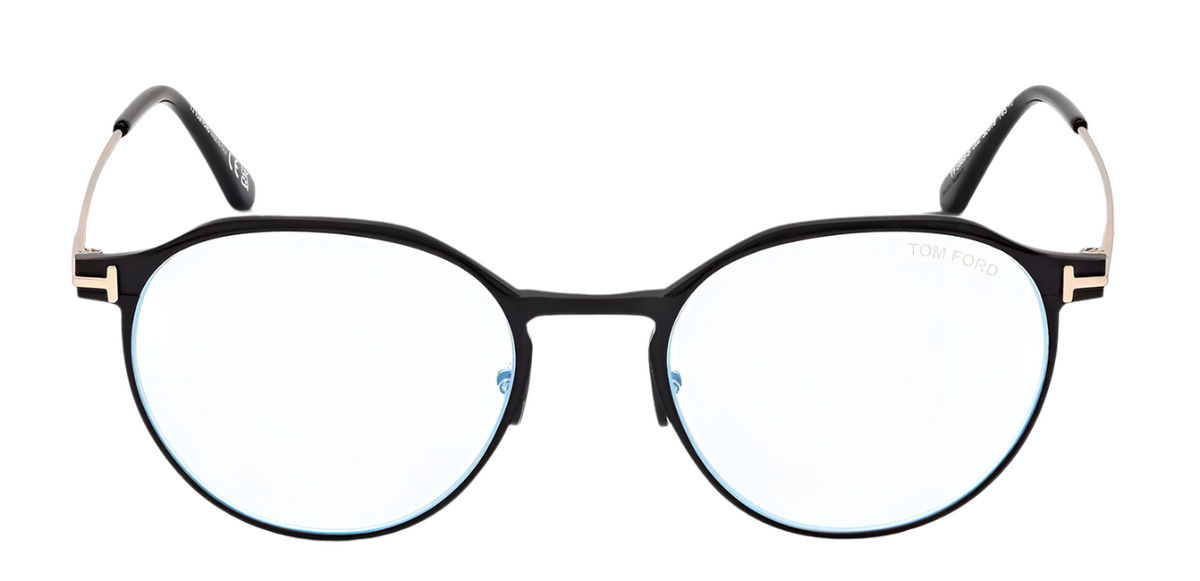 Alexander Daas - Tom Ford FT5866-B Eyeglasses - 002 Matte Black-Rose Gold - Front View