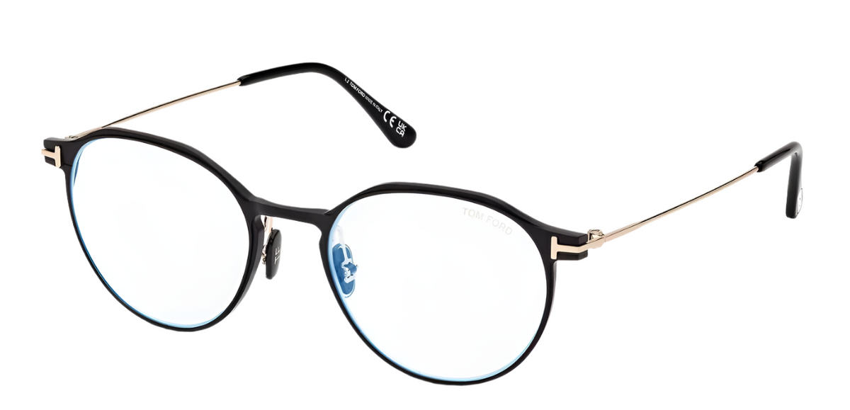 Alexander Daas - Tom Ford FT5866-B Eyeglasses - 002 Matte black-Rose Gold - Side View
