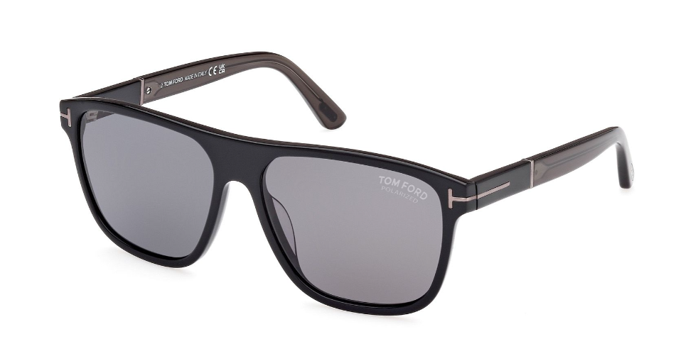 Alexander Daas - Tom Ford Frances FT1081-N Sunglasses - 01D Shiny Black-Grey Polar - Side View