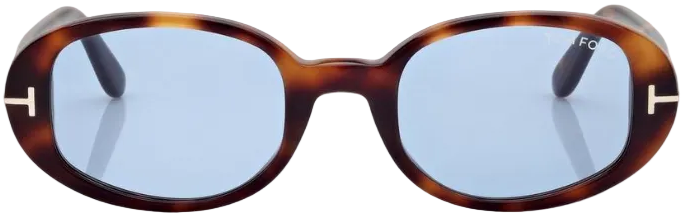 Alexander Daas - Tom Ford Iggy FT1364 Sunglasses - 53V Blonde Havana - Light Blue - Front View