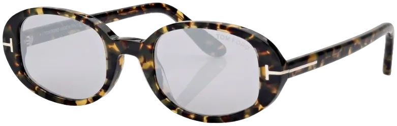 Alexander Daas - Tom Ford Iggy FT1364 Sunglasses - 55C Colored Havana - Smoke Mirror - Side View