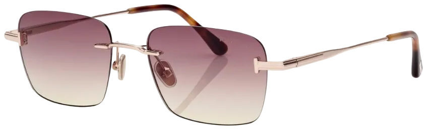 Alexander Daas - Tom Ford Jake FT1354 Sunglasses - 28Z Rose Gold - Brown Gradient - Side View