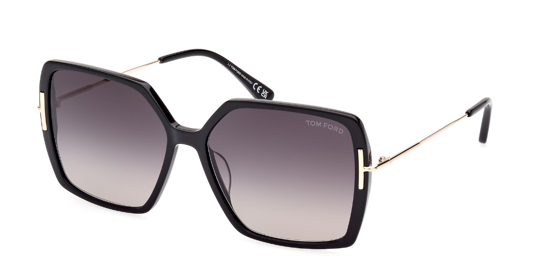 Alexander Daas - Tom Ford Joanna FT1039 Sunglasses - 01B Shiny Black-Grey Gradient - Side View