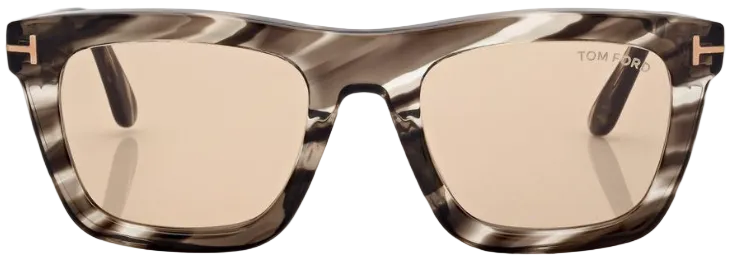 Alexander Daas - Tom Ford Lelio FT1207 Sunglasses - 56E Grey Stripe - Light Brown - Front View
