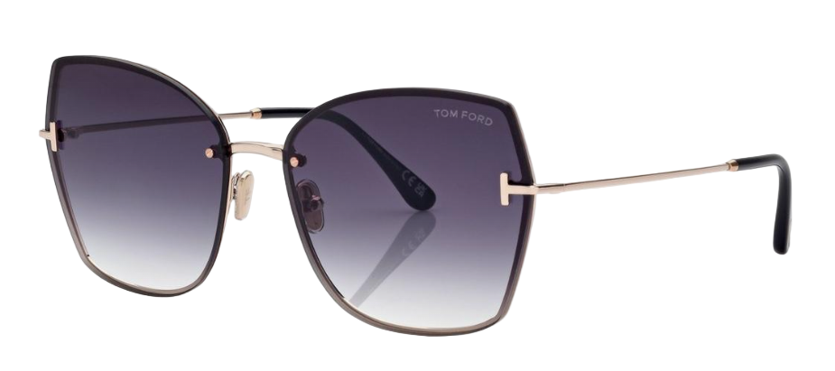 Alexander Daas - Tom Ford Nickie FT1107 Sunglasses - 28B Rose Gold - Grey Gradient - Side View