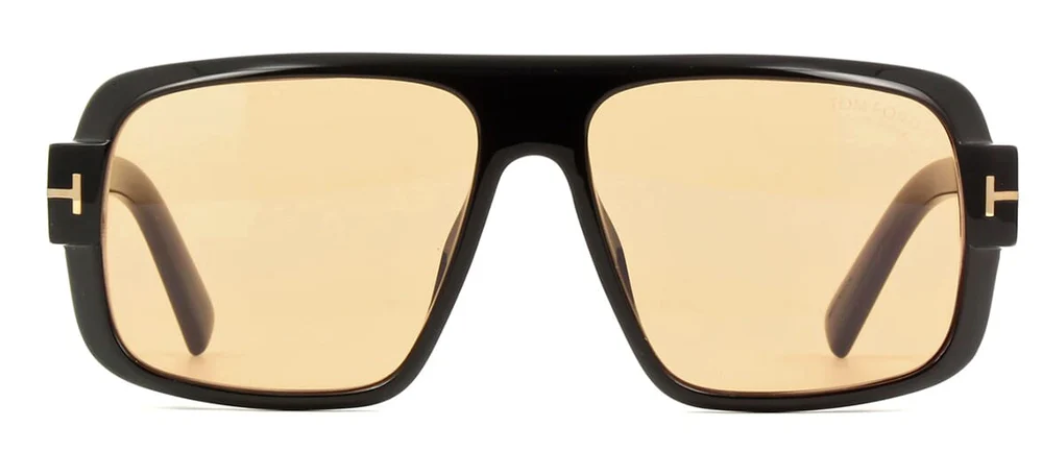 Alexander Daas - Tom Ford Turner FT1101 Sunglasses - 01E Shiny Black - Orange Photochromic - Front View