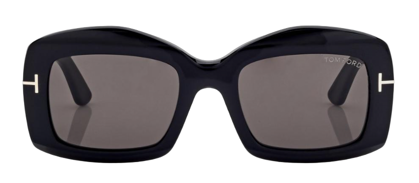 Alexander Daas - Tom Ford Venetia FT1218 Sunglasses - 01A Shiny Black - Grey - Front View