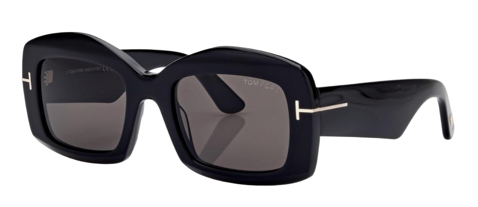 Alexander Daas - Tom Ford Venetia FT1218 Sunglasses - 01A Shiny Black - Grey - Side View