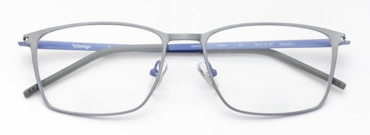 Alexander Daas - Woodys Tadao Eyeglasses - Grey &amp; Blue - Front View