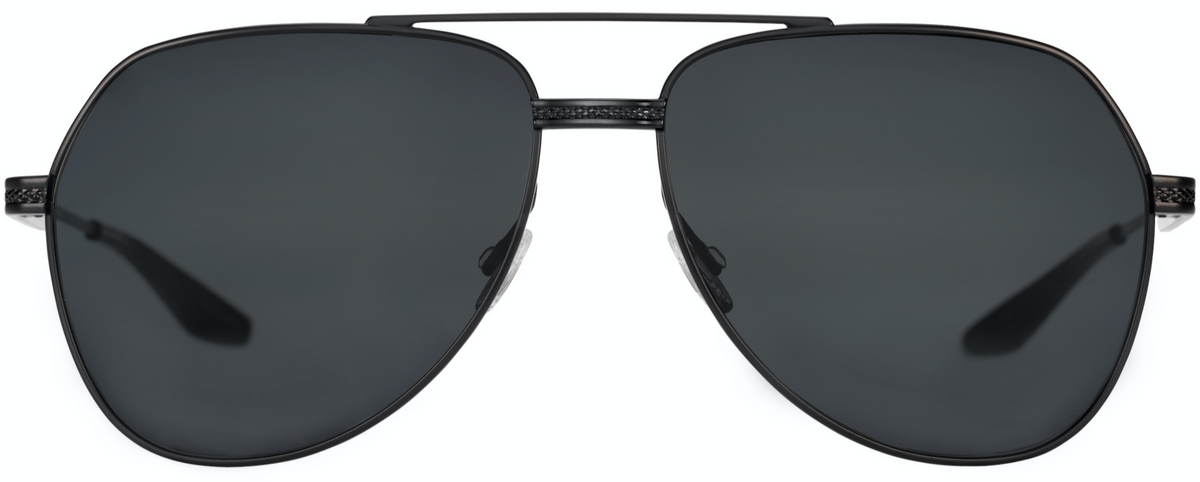 Alexander Daas - Barton Perreira 007 Avtak Sunglasses - Black Satin &amp; Noir - Front View
