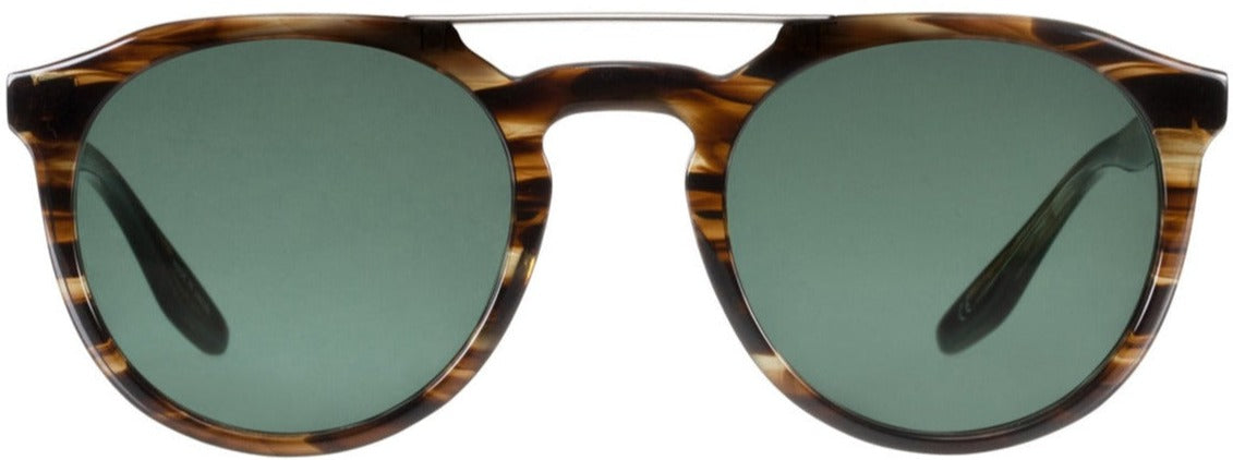 Alexander Daas - Barton Perreira 007 B Fourteen Sunglasses - Sulcata Tortoise &amp; Green Smoke - Front View