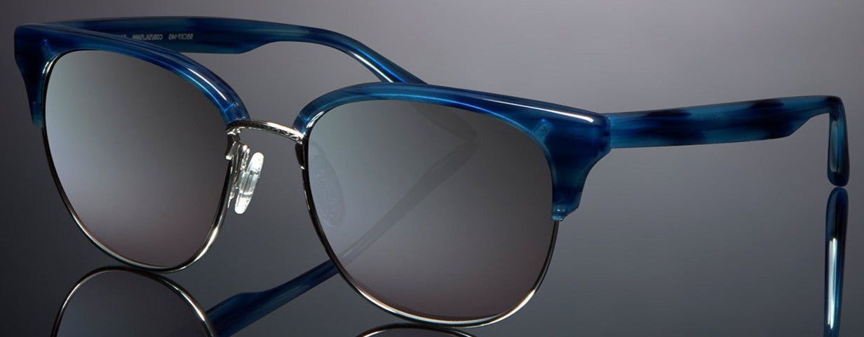 Alexander Daas - Barton Perreira Camden Sunglasses - Cobalt Silver & Titanium Smolder - Side View
