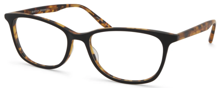 Alexander Daas - Barton Perreira Cassady 53 Eyeglasses - Matte Black & Amber Tortoise - Side View