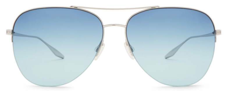 Alexander Daas - Barton Perreira Chevalier Sunglasses - Silver & Sea Splash - Front View