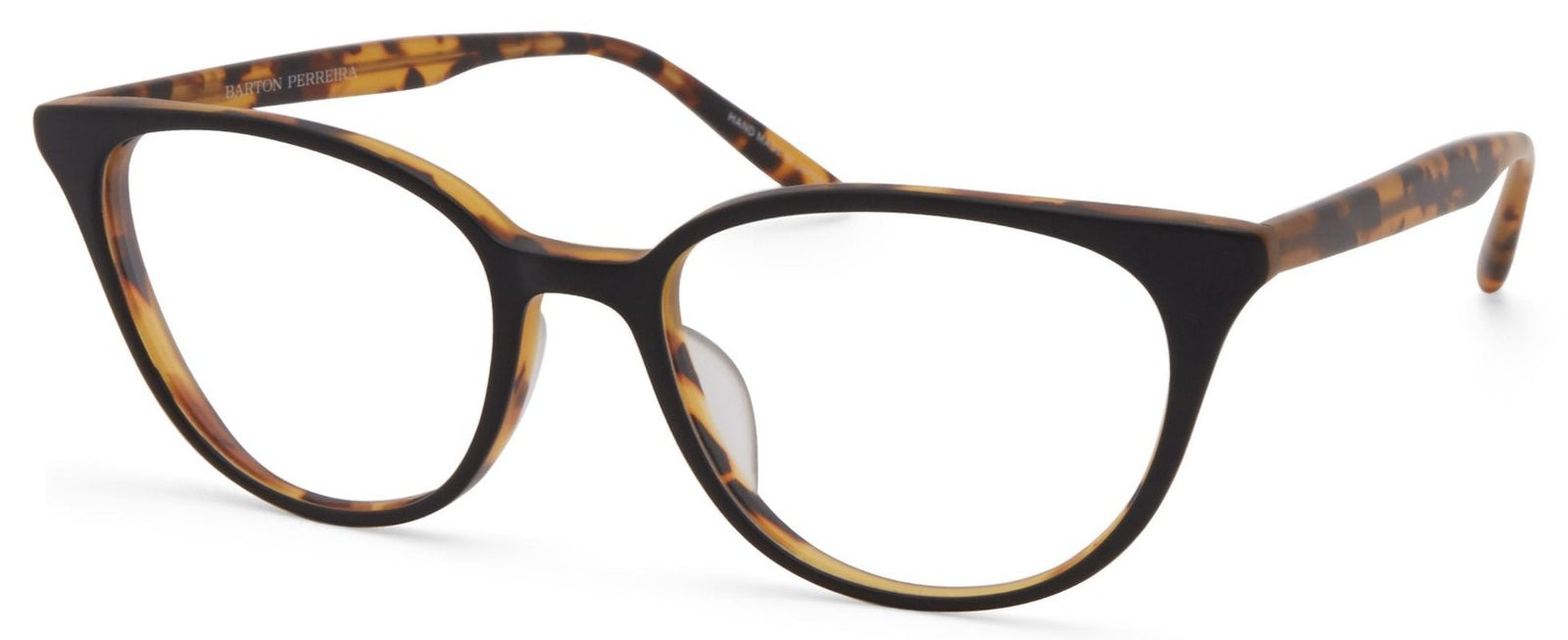 Alexander Daas - Barton Perreira Elise Eyeglasses - Matte Black & Amber Tortoise - Side View
