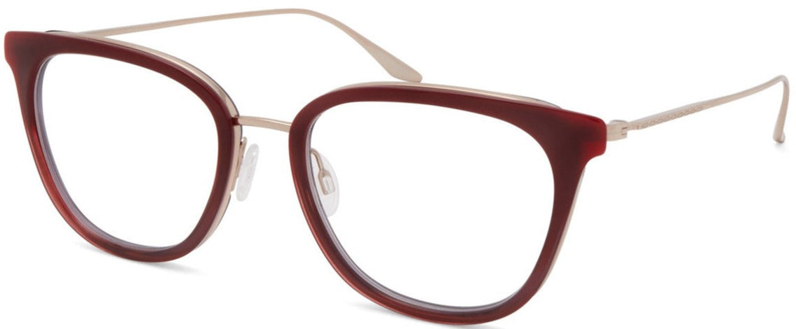 Alexander Daas - Barton Perreira Kasey Eyeglasses - Oxblood & Rose Gold - Side View