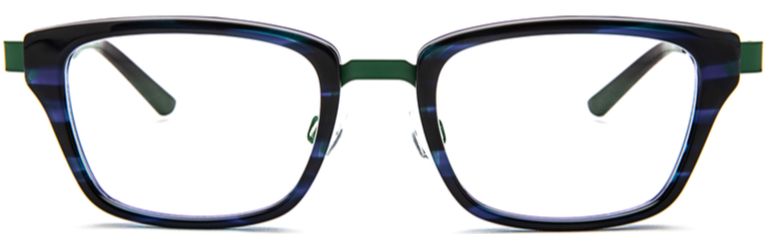 Alexander Daas - Bevel Aberama Eyeglasses - Bluish Purple & Blue Horn - Front View