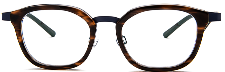 Alexander Daas - Bevel Alfie Eyeglasses - Amber Steel &amp; Grey - Front View