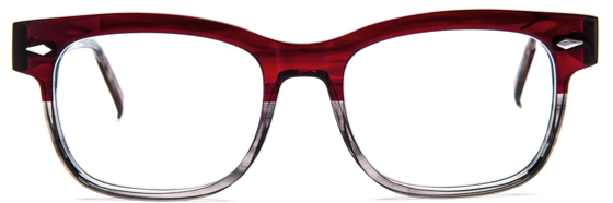 Alexander Daas - Bevel Alsatian Eyeglasses - Bourdeaux &amp; Grey Gradient - Front View