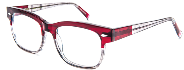 Alexander Daas - Bevel Alsatian Eyeglasses - Bourdeaux & Grey Gradient - Side View