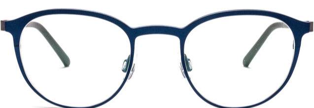 Alexander Daas - Bevel Beets Go On Eyeglasses - Marine Blue &amp; Dark Grey - Front View