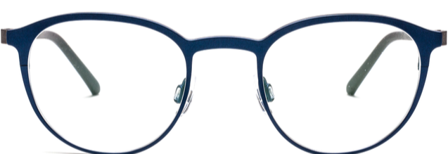 Alexander Daas - Bevel Beets Go On Eyeglasses - Marine Blue & Dark Grey - Front View