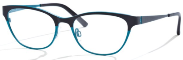 Alexander Daas - Bevel Blue Frida Eyeglasses - Black &amp; Teal Blue - Side View