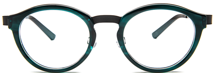 Alexander Daas - Bevel Cedric Eyeglasses - Emerald &amp; Shark Skin - Front View