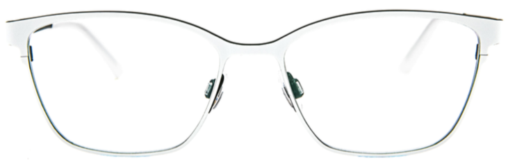 Alexander Daas - Bevel Claire G Eyeglasses - White & Forest Green - Front View