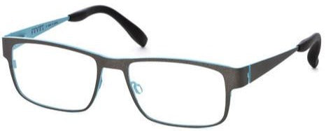Alexander Daas - Bevel David Eyeglasses - Dark Grey &amp; Ice Blue - Side View