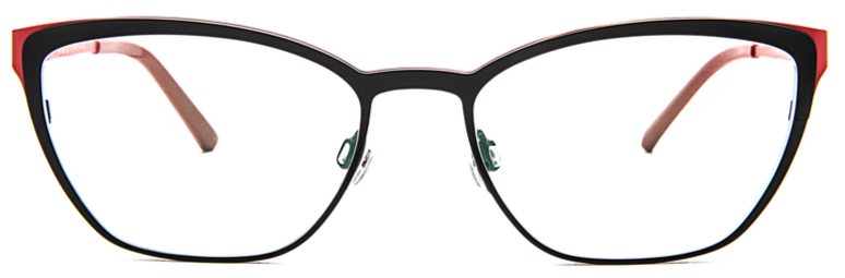 Alexander Daas - Bevel Esme Eyeglasses - Black &amp; Warm Red - Front View