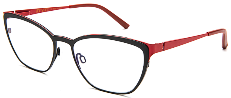 Alexander Daas - Bevel Esme Eyeglasses - Black & Warm Red - Side View