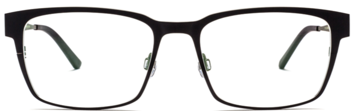 Alexander Daas - Bevel Hatha Notha Eyeglasses - Black &amp; Hunter Green - Front View