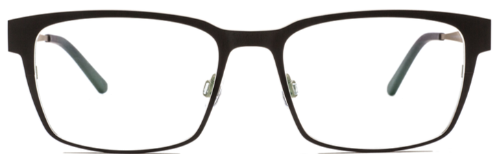 Alexander Daas - Bevel Hatha Notha Eyeglasses - Military Green & Steele - Front View