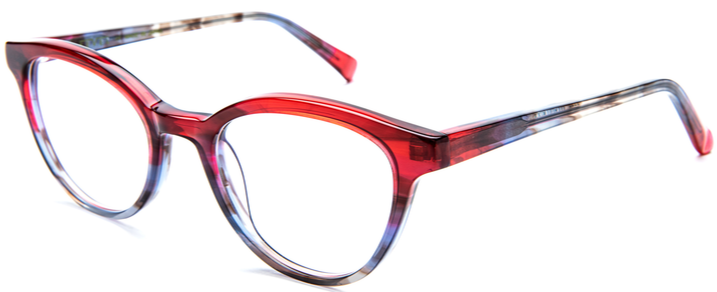 Alexander Daas - Bevel Machu Picchu Eyeglasses - Red, Blue &amp; Grey - Side View