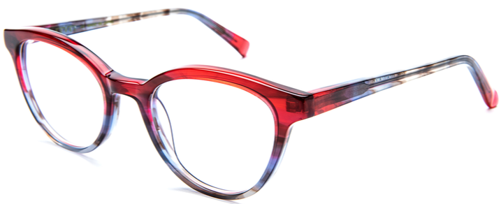 Alexander Daas - Bevel Machu Picchu Eyeglasses - Red, Blue & Grey - Side View