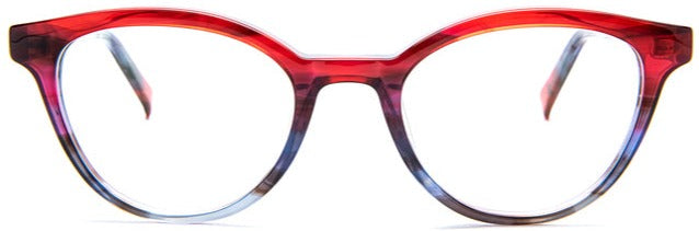 Alexander Daas - Bevel Machu Picchu Eyeglasses Red, Blue, Grey &amp; Smoke Gradient - Front View