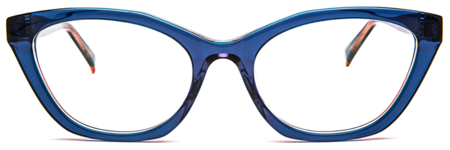 Alexander Daas - Bevel Salaun Eyeglasses - Scuba Blue & Coral - Front View