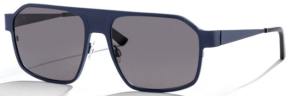 Alexander Daas - Bevel Spencer Sunglasses - Matte Dark Blue &amp; Grey - Side View