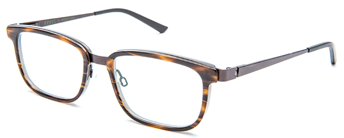 Alexander Daas - Bevel Dobermann Eyeglasses - Amber Steel &amp; Grey - Side View